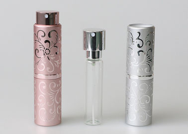 La pequeña torsión recargable de cristal y Spritz el espray de perfume del atomizador embotella el color rosado modificado para requisitos particulares