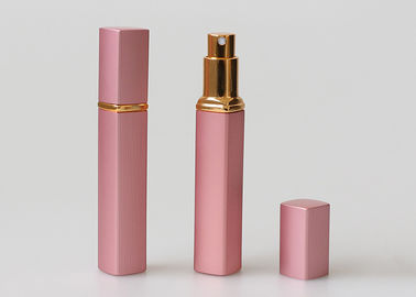 El atomizador de cristal grabado rosa del perfume del viaje embotella la forma rectangular 12ml