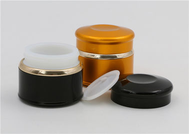 Tarro poner crema cosmético de cristal negro del oro con la ayuda de la crema de la belleza de las tapas 50g