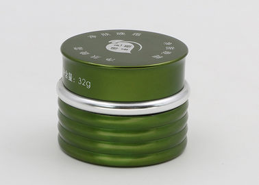 tarros cosméticos del vidrio verde 30ml, potes cosméticos de la muestra del cuerpo acanalado