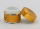 Oro 1 onza 2 onzas tarros cosméticos de cristal de 4 onzas, cubierta de aluminio de los envases de muestra del maquillaje